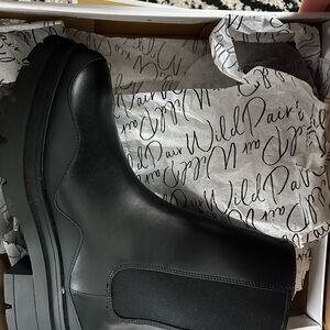 Black Faux Leather Ankle Boots